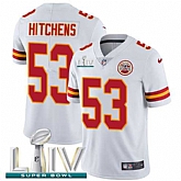 Youth Nike Chiefs 53 Anthony Hitchens White 2020 Super Bowl LIV Vapor Untouchable Limited Jersey,baseball caps,new era cap wholesale,wholesale hats